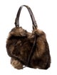 Ralph Lauren Leather-Trimmed Faux Fur Hobo