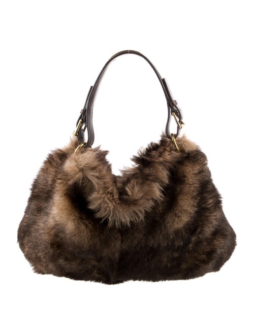 Ralph Lauren Leather-Trimmed Faux Fur Hobo