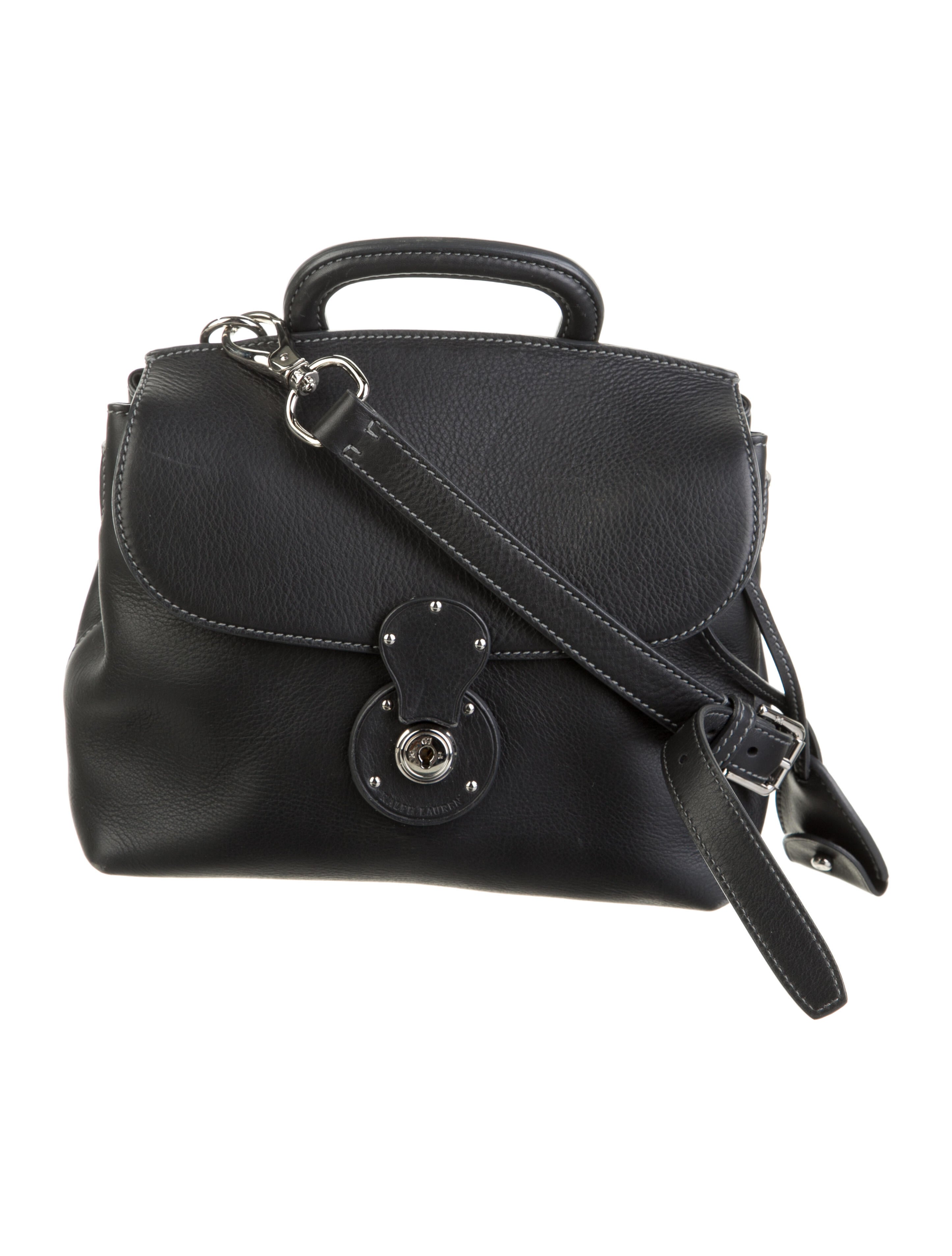 Ralph Lauren Leather Shoulder Bag Grey Shoulder Bags, Handbags