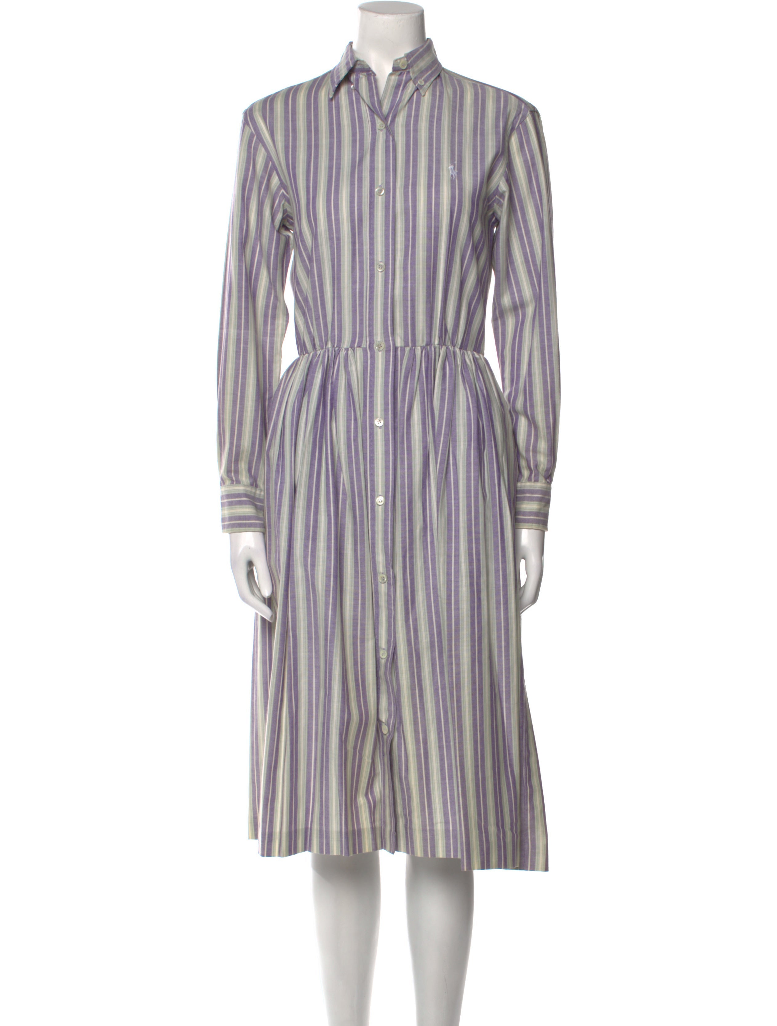 Ralph Lauren Striped Midi Length Dress