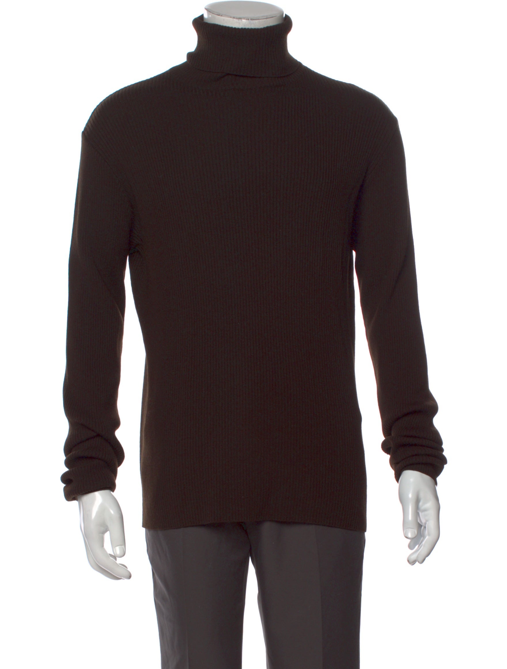 Ralph Lauren Cashmere Turtleneck Pullover Brown Sweaters, Clothing