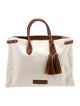 Ralph Lauren Leather Trim Canvas Tote Bag