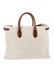 Ralph Lauren Leather Trim Canvas Tote Bag