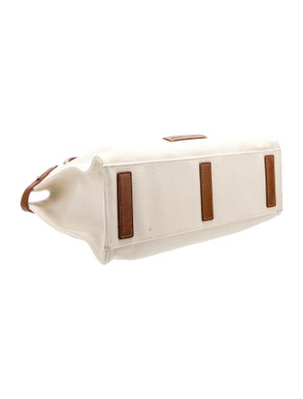 Ralph Lauren Leather Trim Canvas Tote Bag