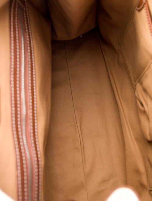 Ralph Lauren Leather Trim Canvas Tote Bag