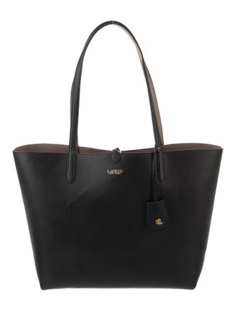 Lauren Ralph Lauren Gold-Tone Leather Tote
