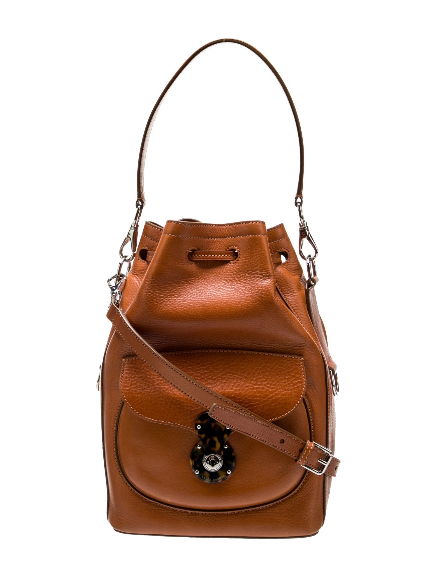 Ralph Lauren Solid Leather Bucket Bag