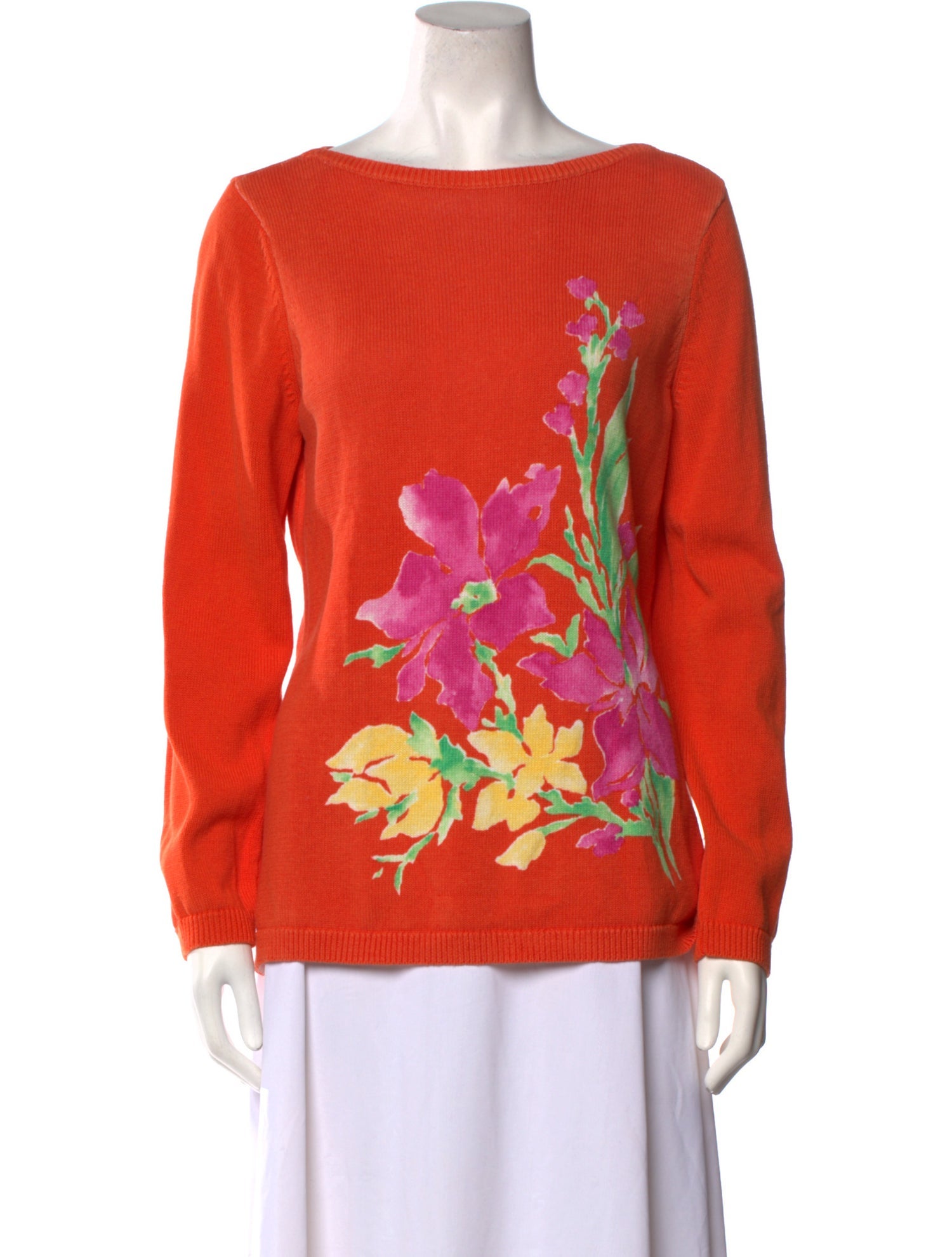 Ralph Lauren Floral Print Bateau Neckline Blouse