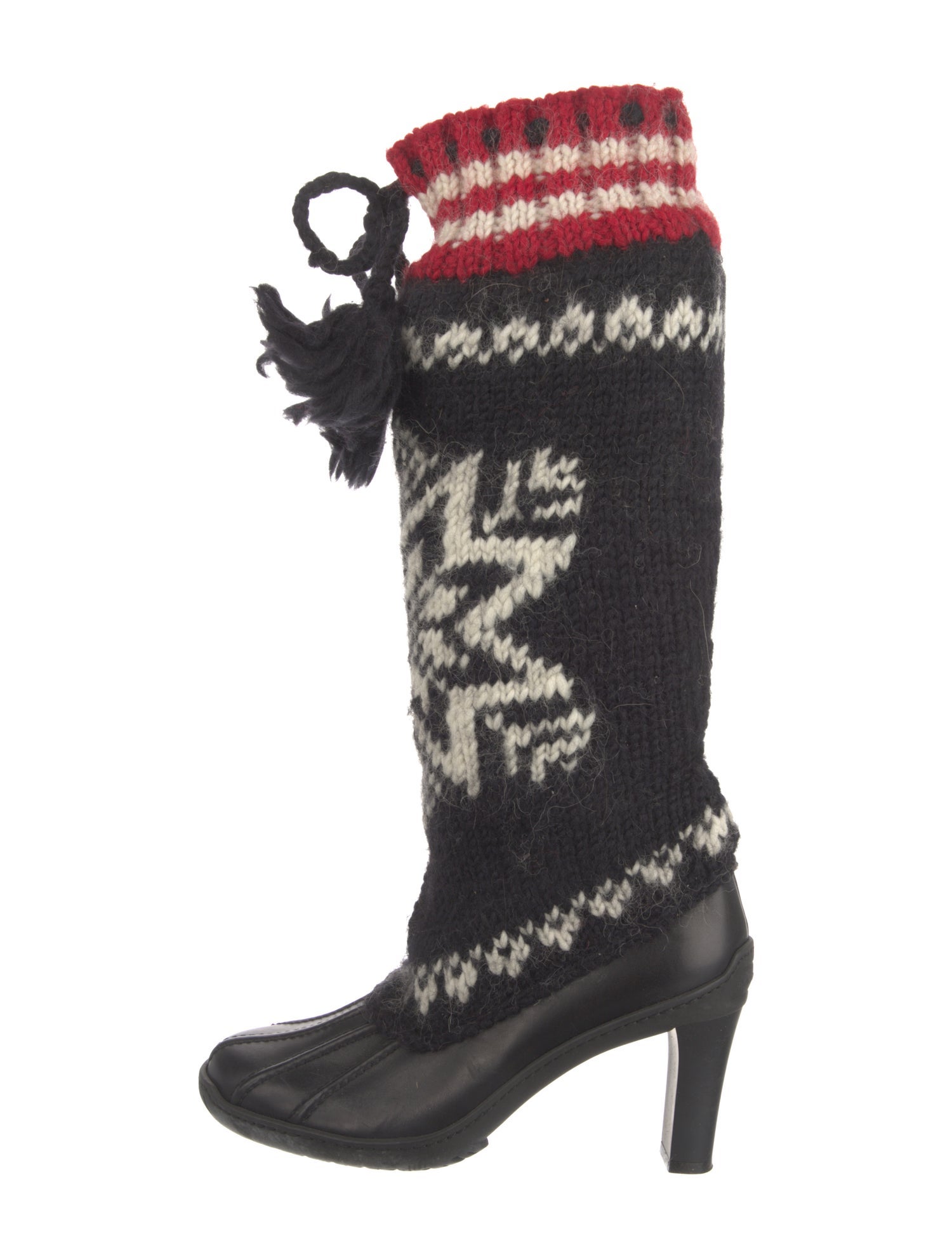 Ralph Lauren Graphic Print Tassel Accents Lace-Up Boots