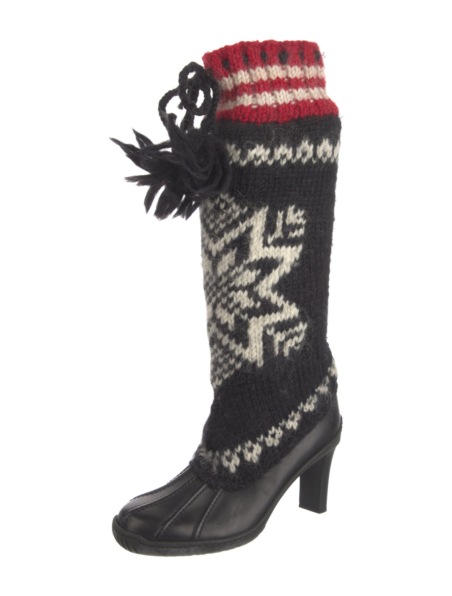 Ralph Lauren Graphic Print Tassel Accents Lace-Up Boots