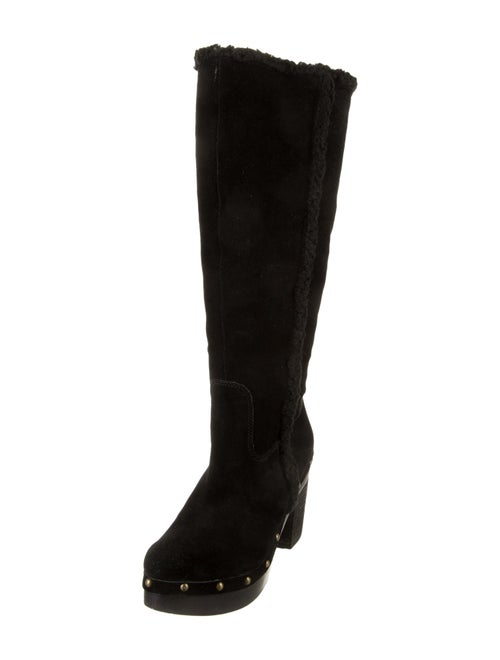 Ralph Lauren Suede Fur Trim Boots