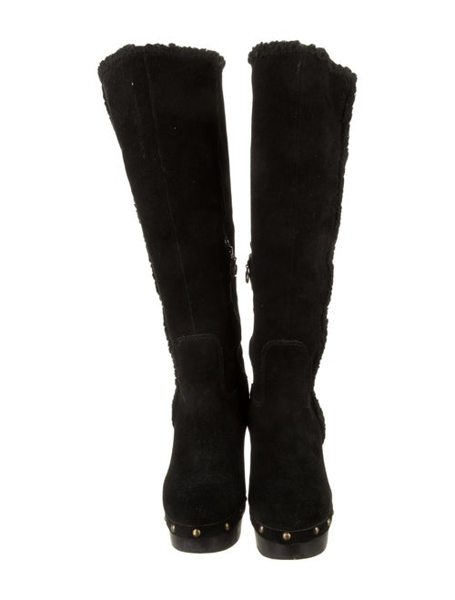 Ralph Lauren Suede Fur Trim Boots