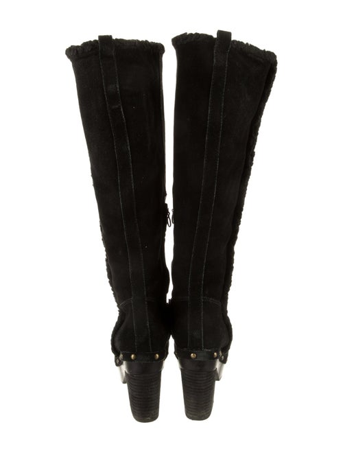 Ralph Lauren Suede Fur Trim Boots