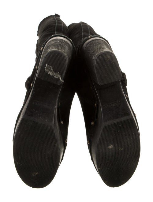 Ralph Lauren Suede Fur Trim Boots