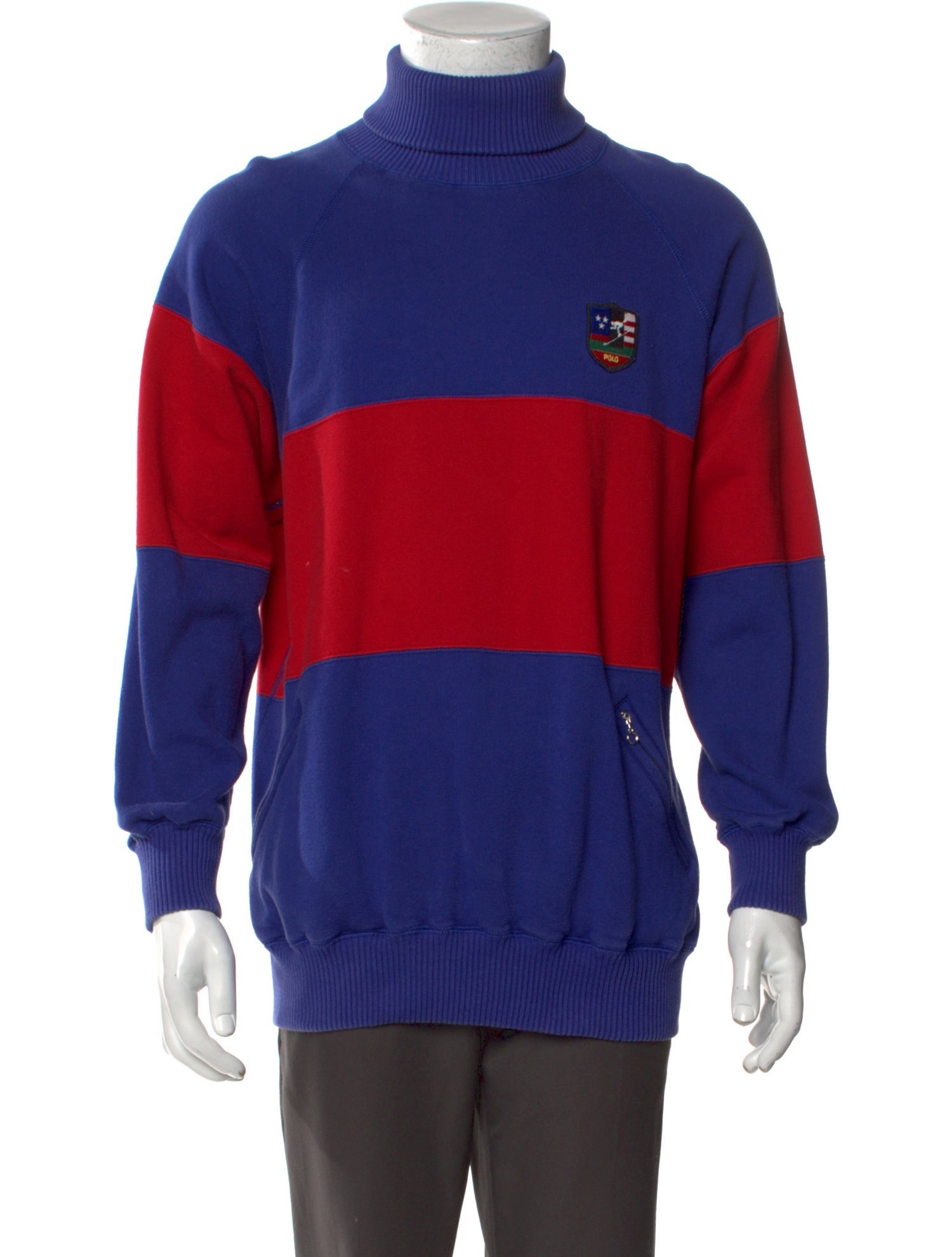 Ralph Lauren Colorblock Pattern Turtleneck Pullover