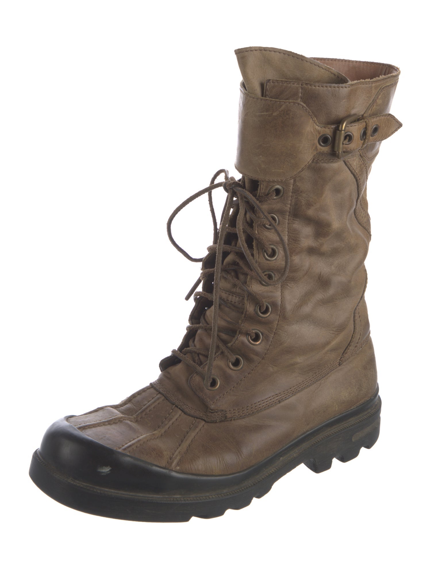 Ralph Lauren Leather Lace-Up Boots