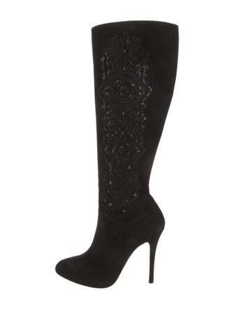 Ralph Lauren Suede Sequin Embellishments Boots