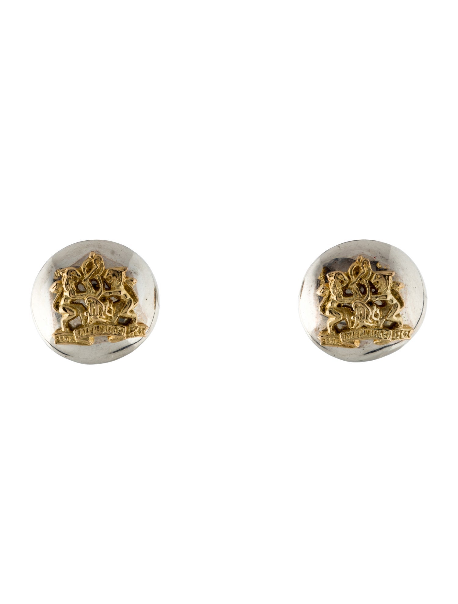Ralph Lauren Two-Tone Crest Stud Earrings