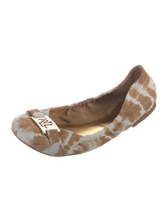 Ralph Lauren Suede Printed Ballet Flats