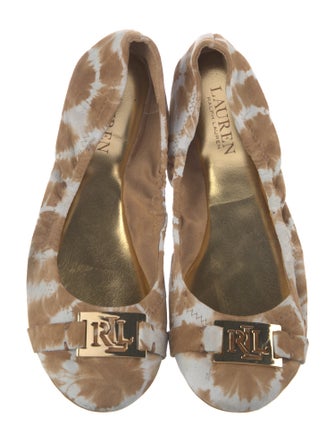 Ralph Lauren Suede Printed Ballet Flats