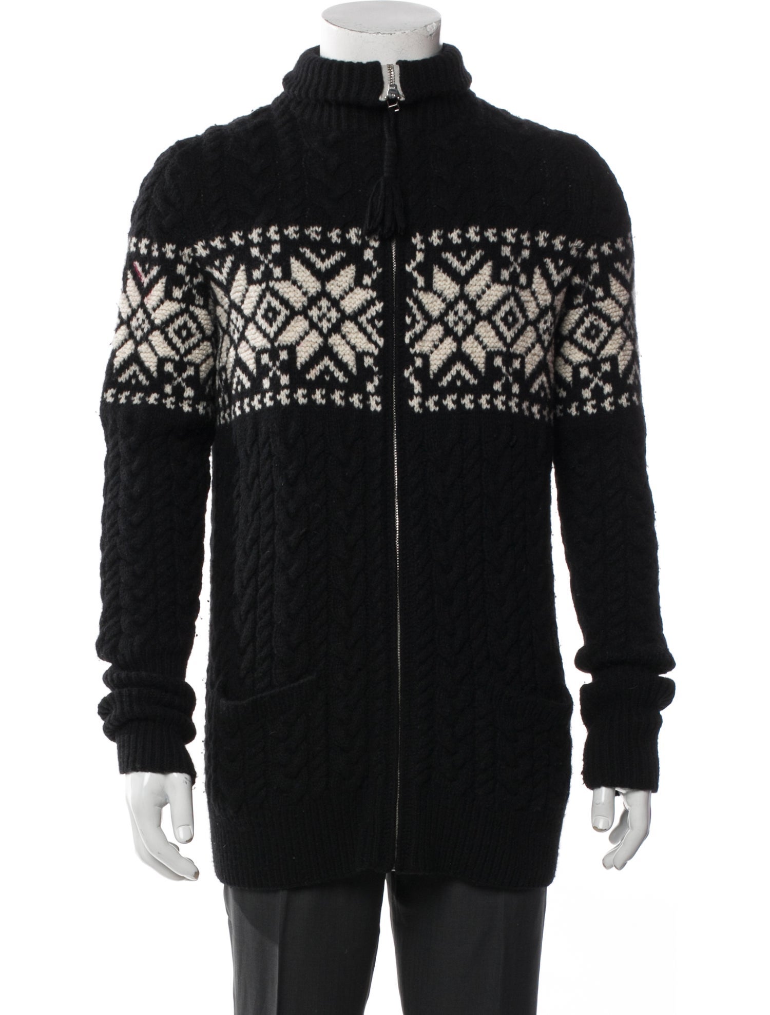 Ralph Lauren Wool Graphic Print Cardigan