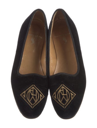 Ralph Lauren Velvet Embroidered Accent Loafers