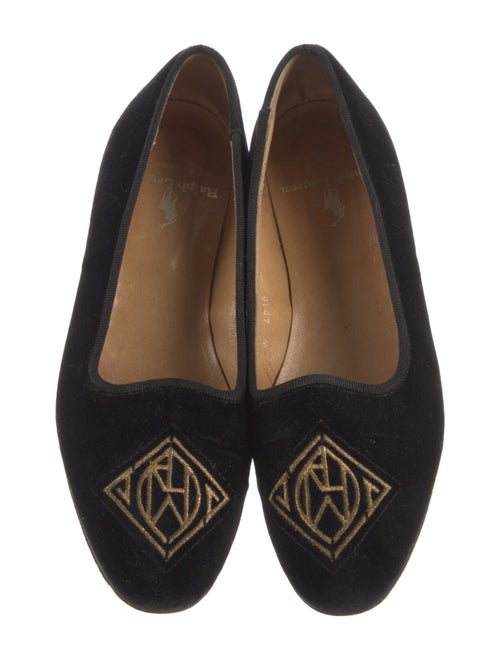 Ralph Lauren Velvet Embroidered Accent Loafers