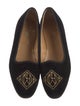 Ralph Lauren Velvet Embroidered Accent Loafers