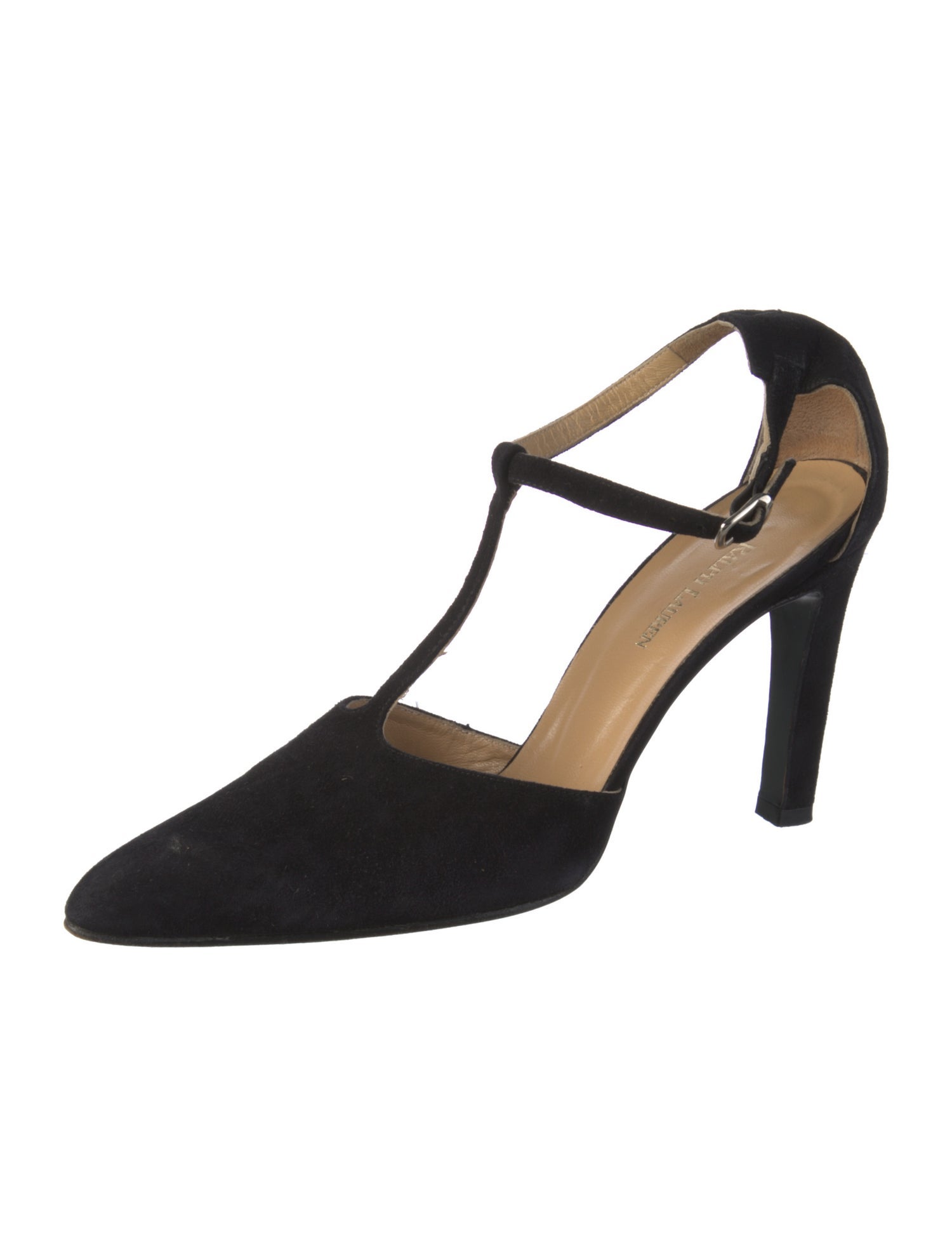 Ralph Lauren Suede T-Strap Pumps