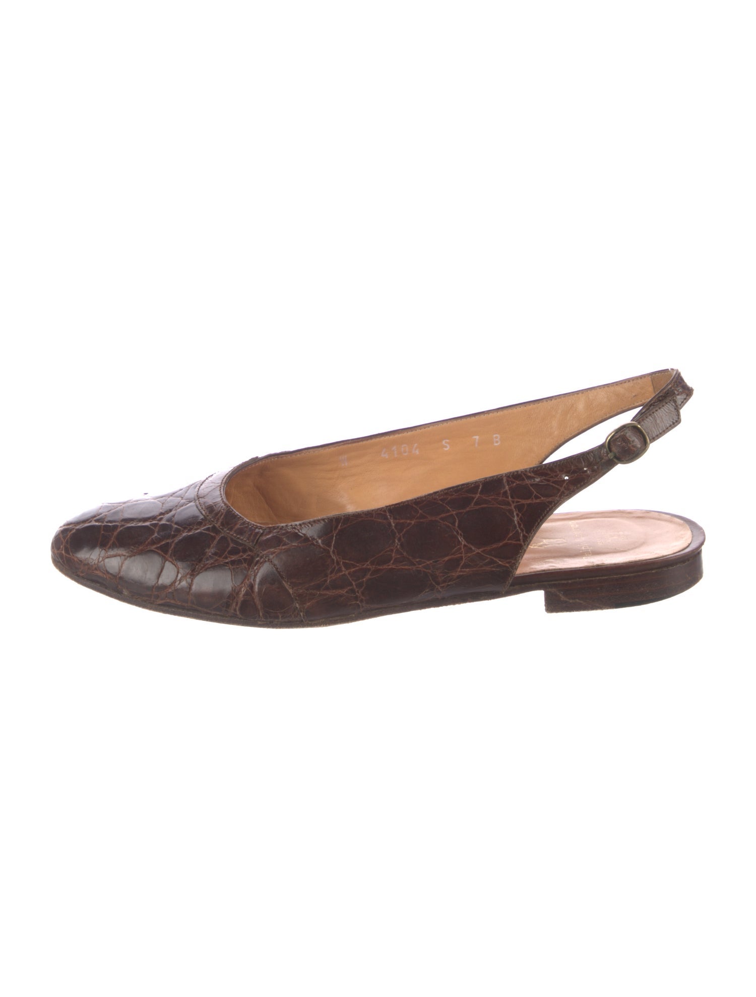Ralph Lauren Leather Animal Print Slingback Flats