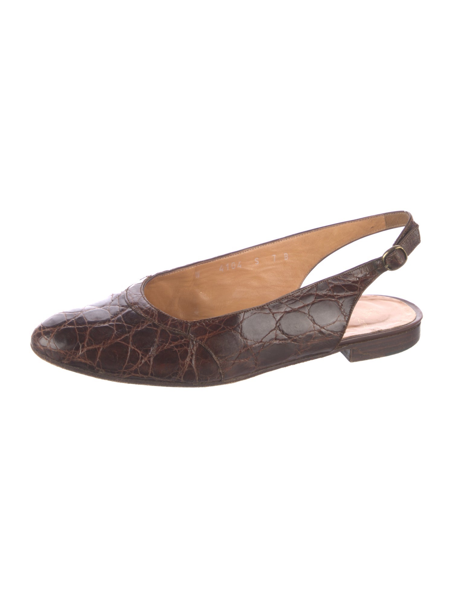 Ralph Lauren Leather Animal Print Slingback Flats