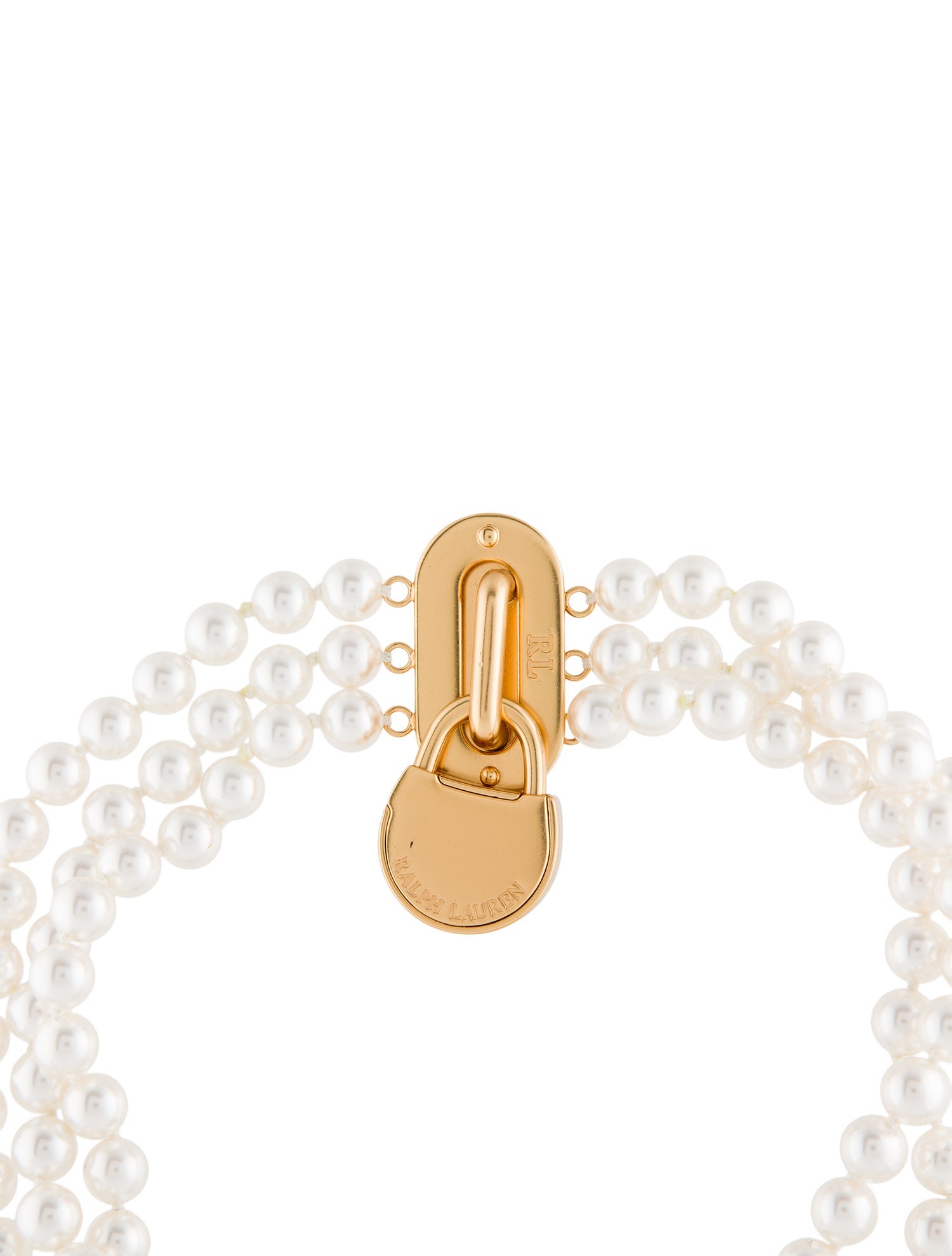Ralph Lauren Faux Pearl Padlock Choker