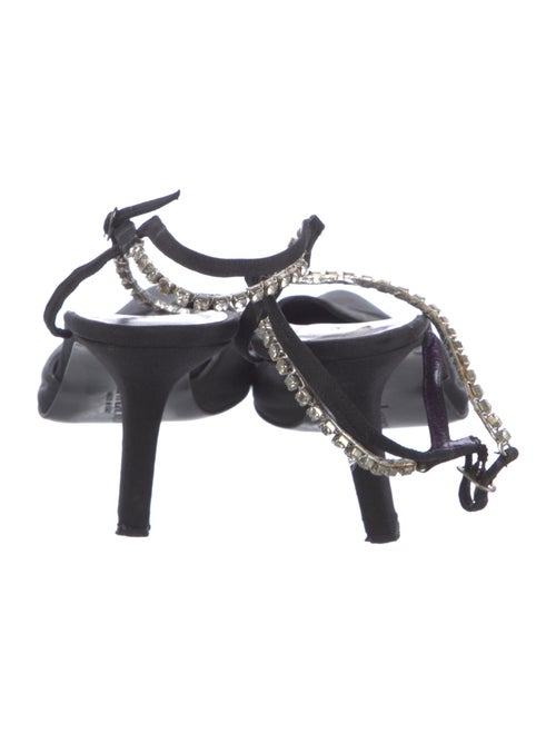 Ralph Lauren Canvas Crystal Embellishments Slingback Pumps