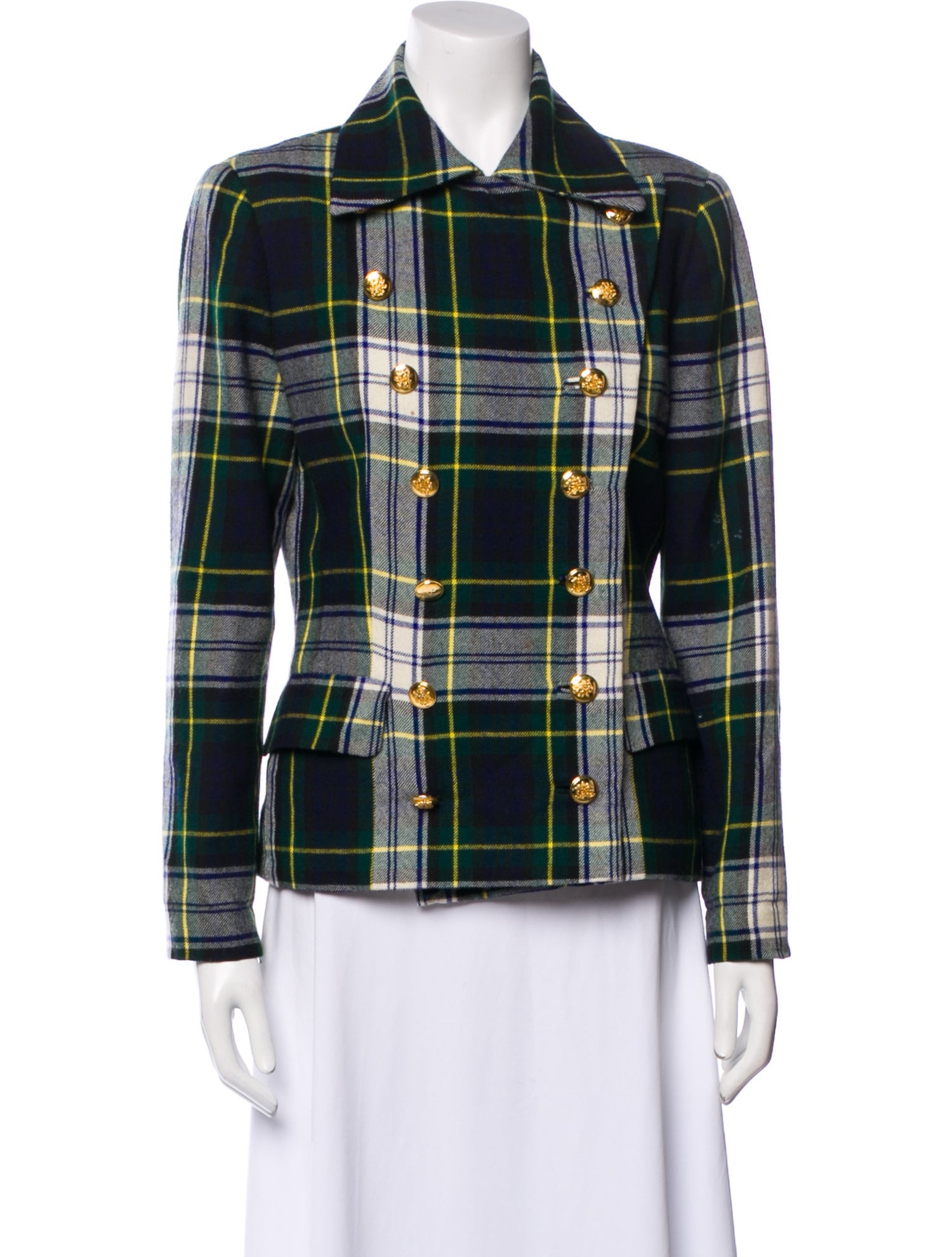 Ralph Lauren Wool Plaid Print Jacket