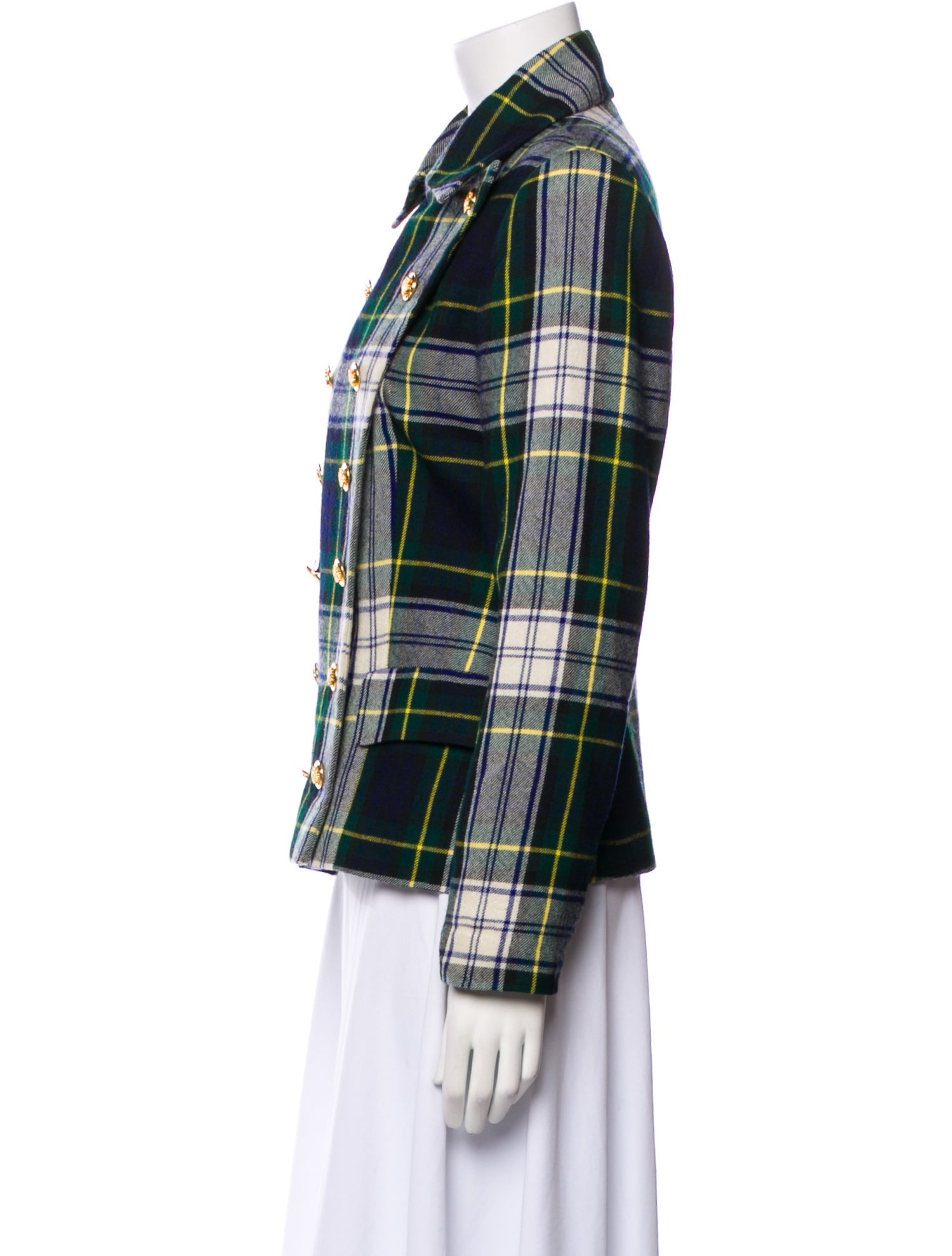 Ralph Lauren Wool Plaid Print Jacket