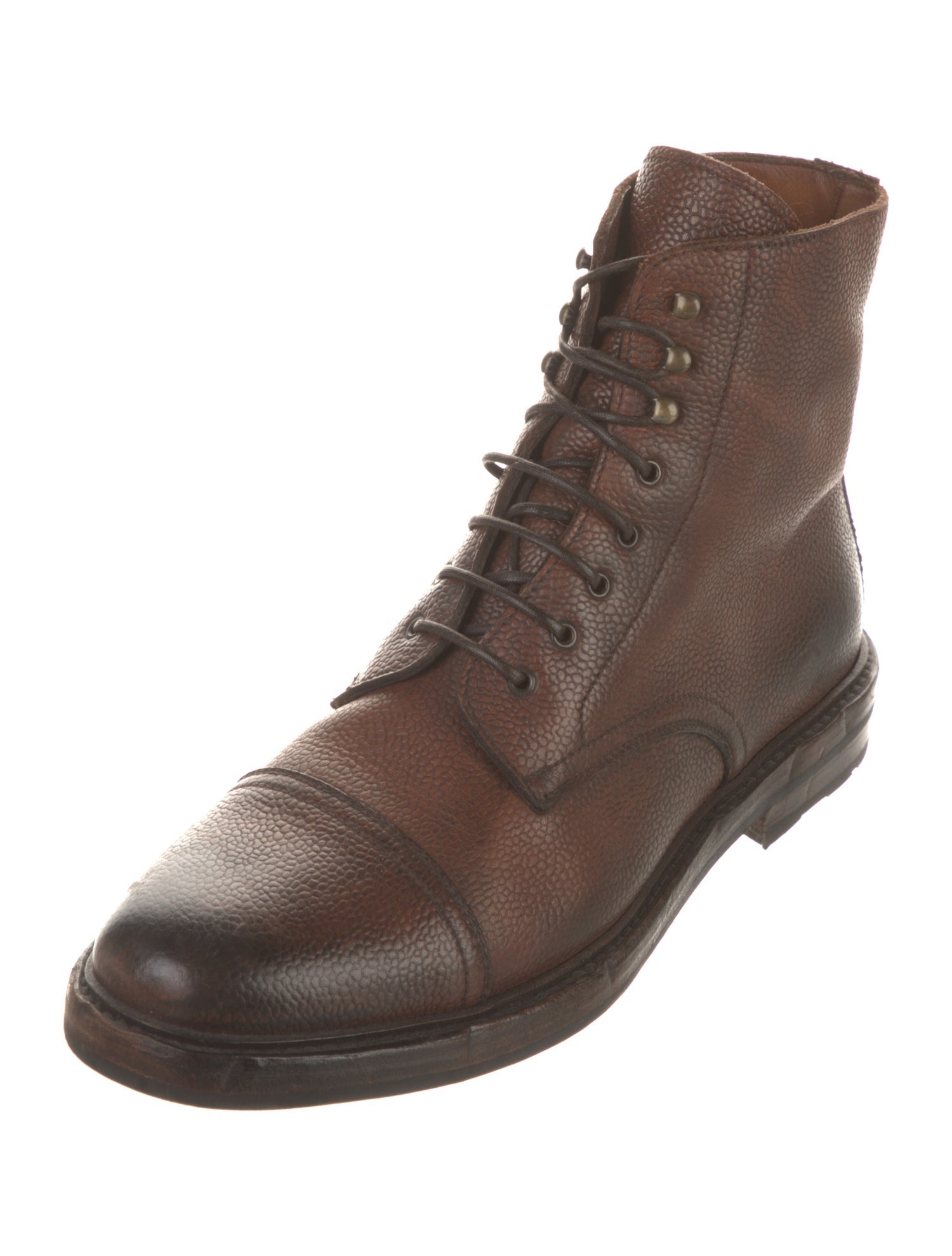 Ralph Lauren Leather Lace-Up Boots