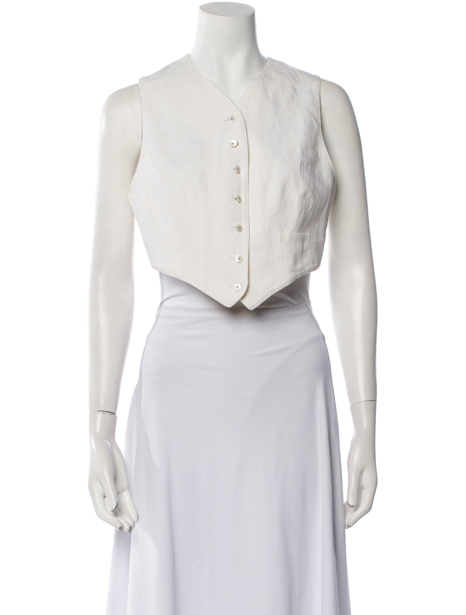 Ralph Lauren Linen V-Neck Crop Top