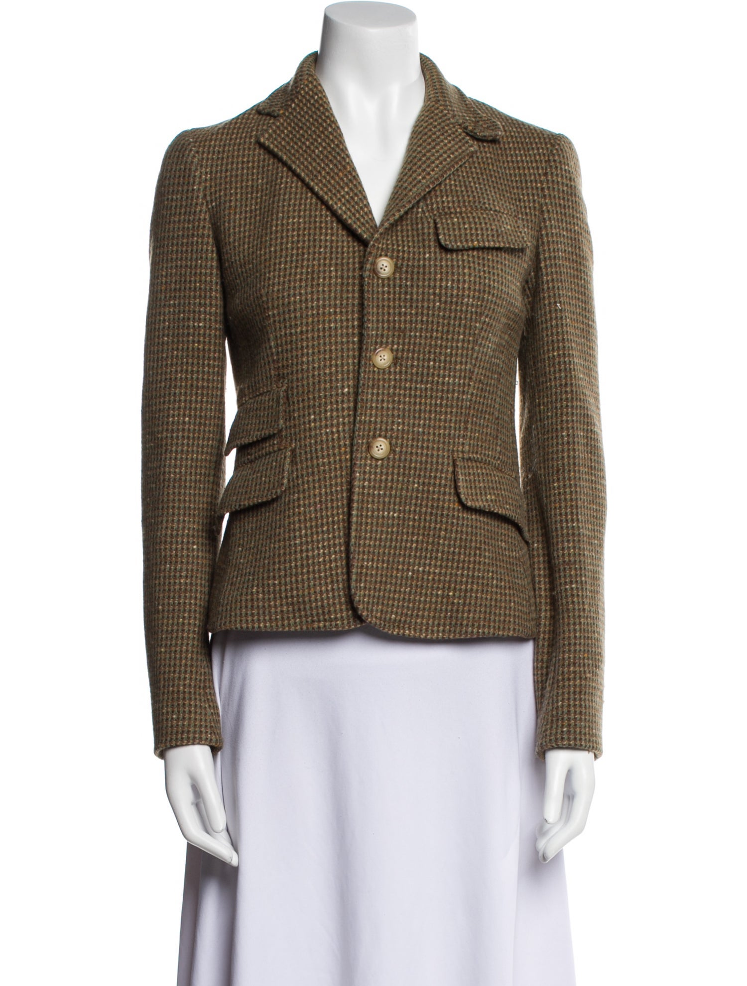 Ralph Lauren Wool Plaid Print Blazer