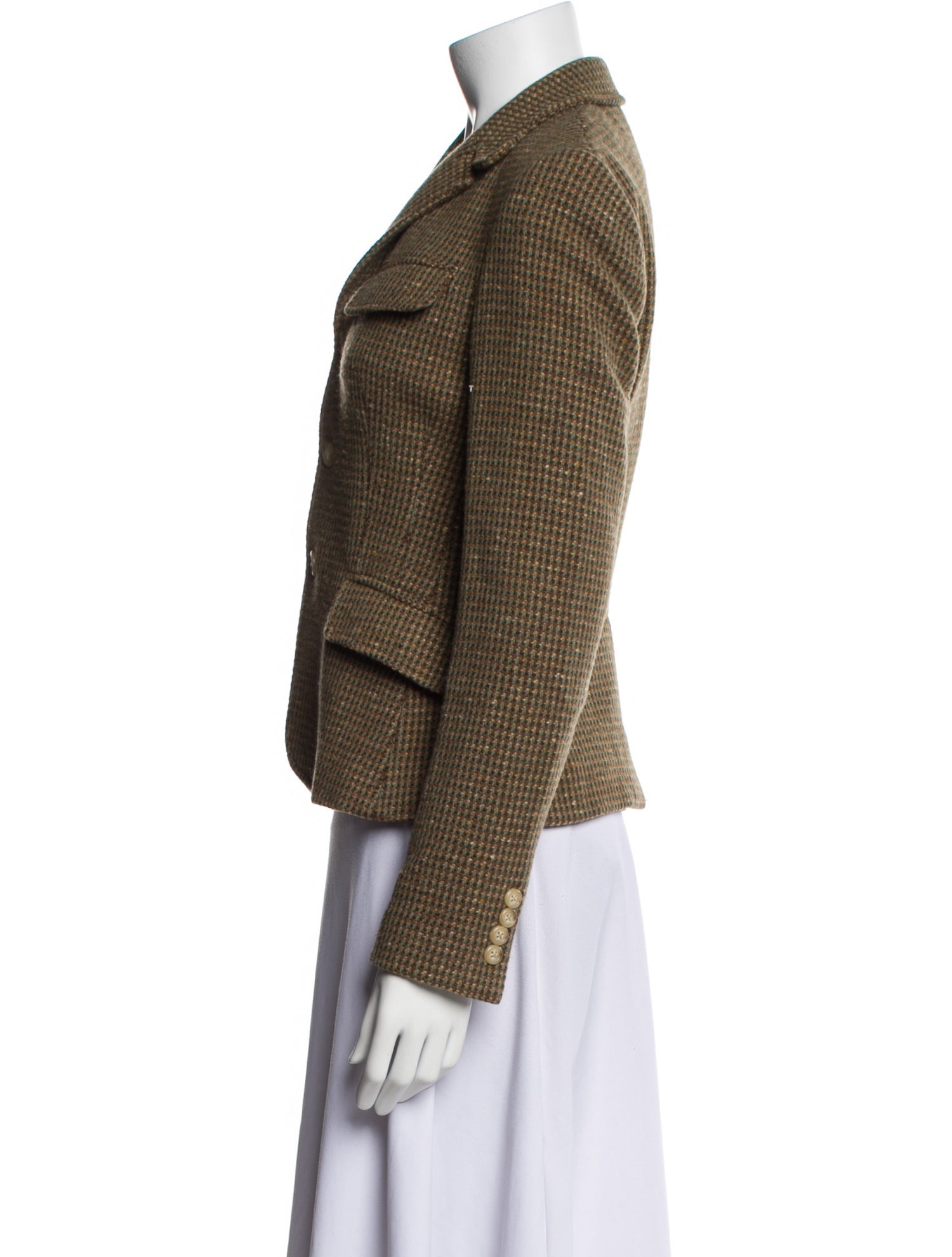 Ralph Lauren Wool Plaid Print Blazer