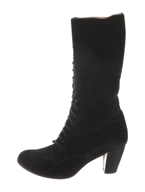 Ralph Lauren Velvet Lace-Up Boots