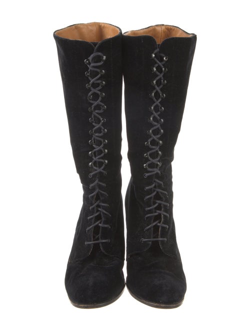 Ralph Lauren Velvet Lace-Up Boots