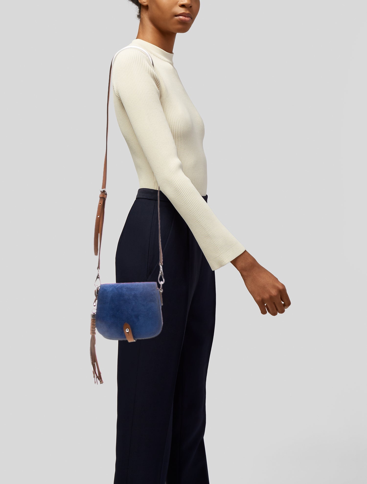 Tory Burch Robinson Double-Zip Crossbody Bag - Brown