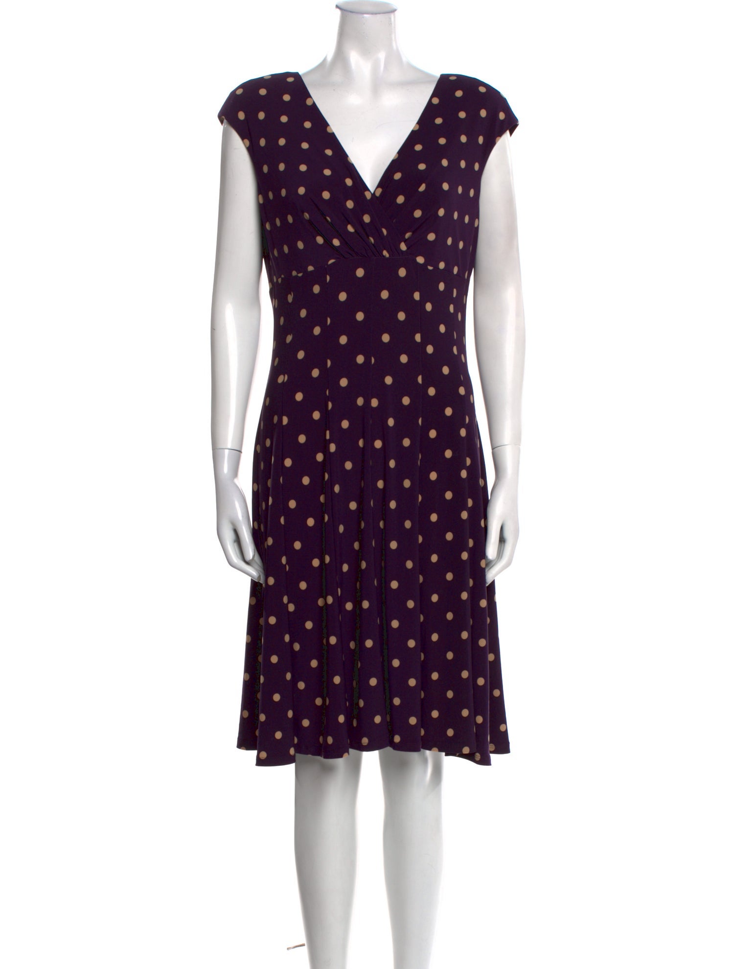 Ralph Lauren Polka Dot Print Knee-Length Dress