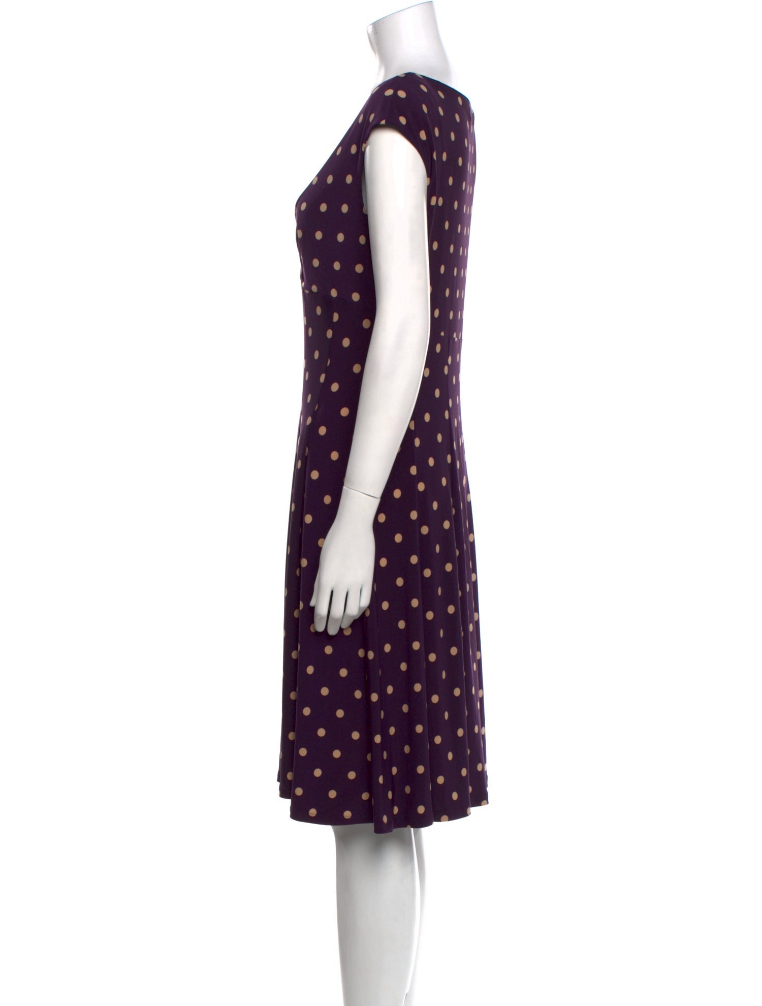 Ralph Lauren Polka Dot Print Knee-Length Dress
