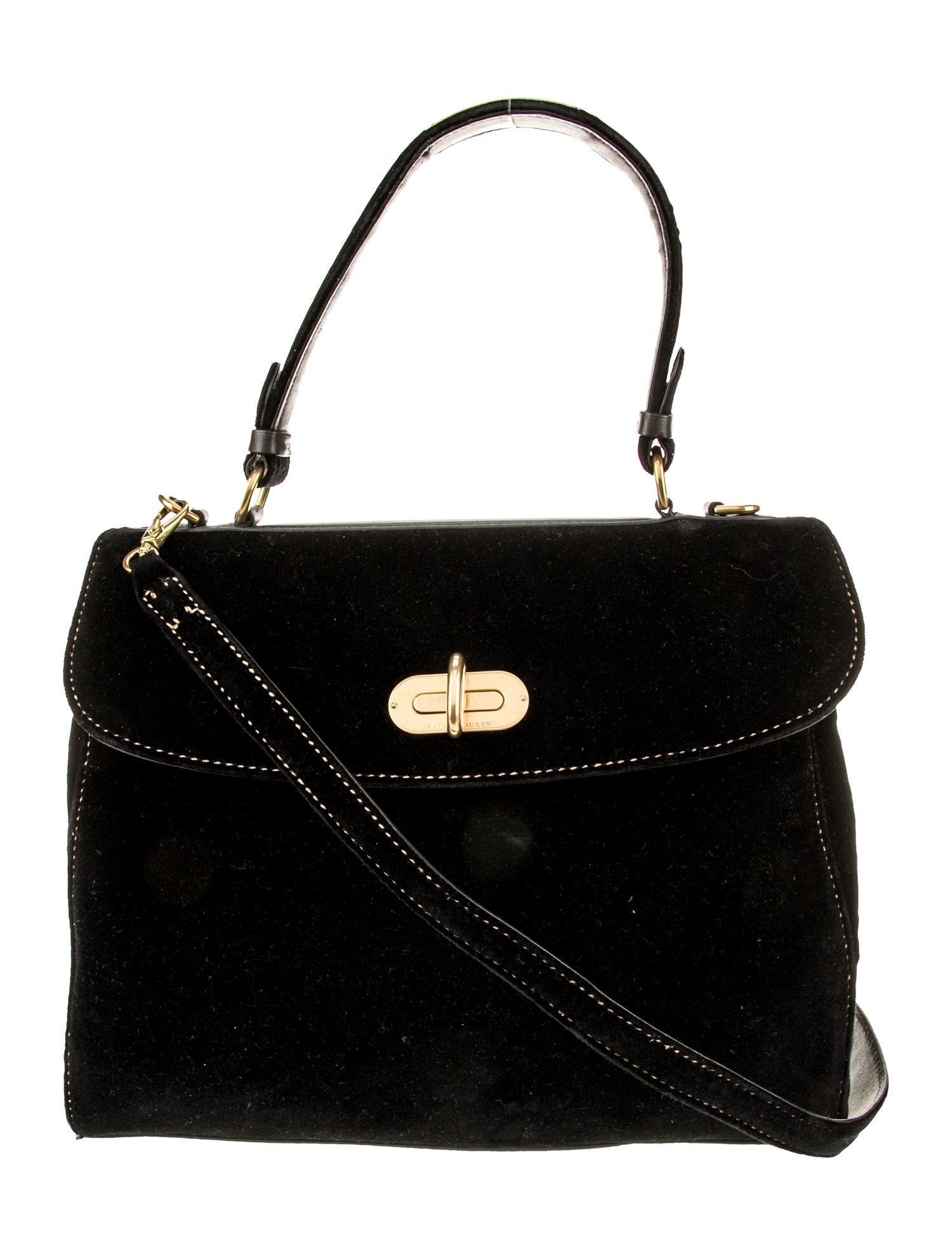 Ralph Lauren Velvet Top Handle Bag