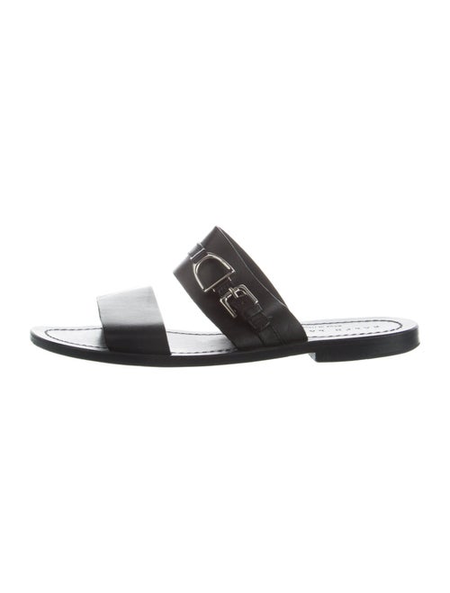 Ralph Lauren Leather Embroidered Accent Slides