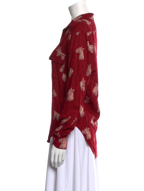 Ralph Lauren Printed Long Sleeve Button-Up Top