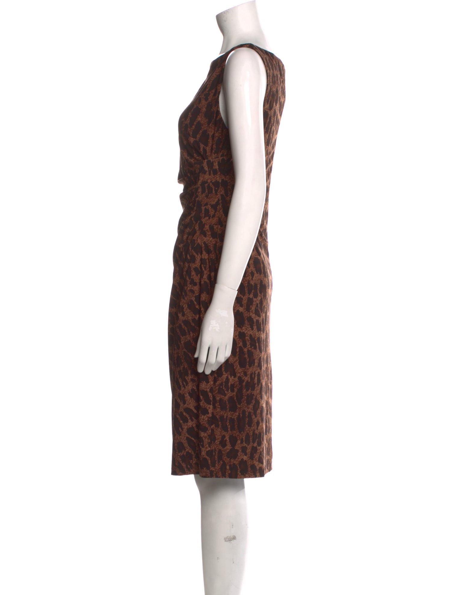 L'Agence Animal Print Midi Length Dress w/ Tags Brown Dresses