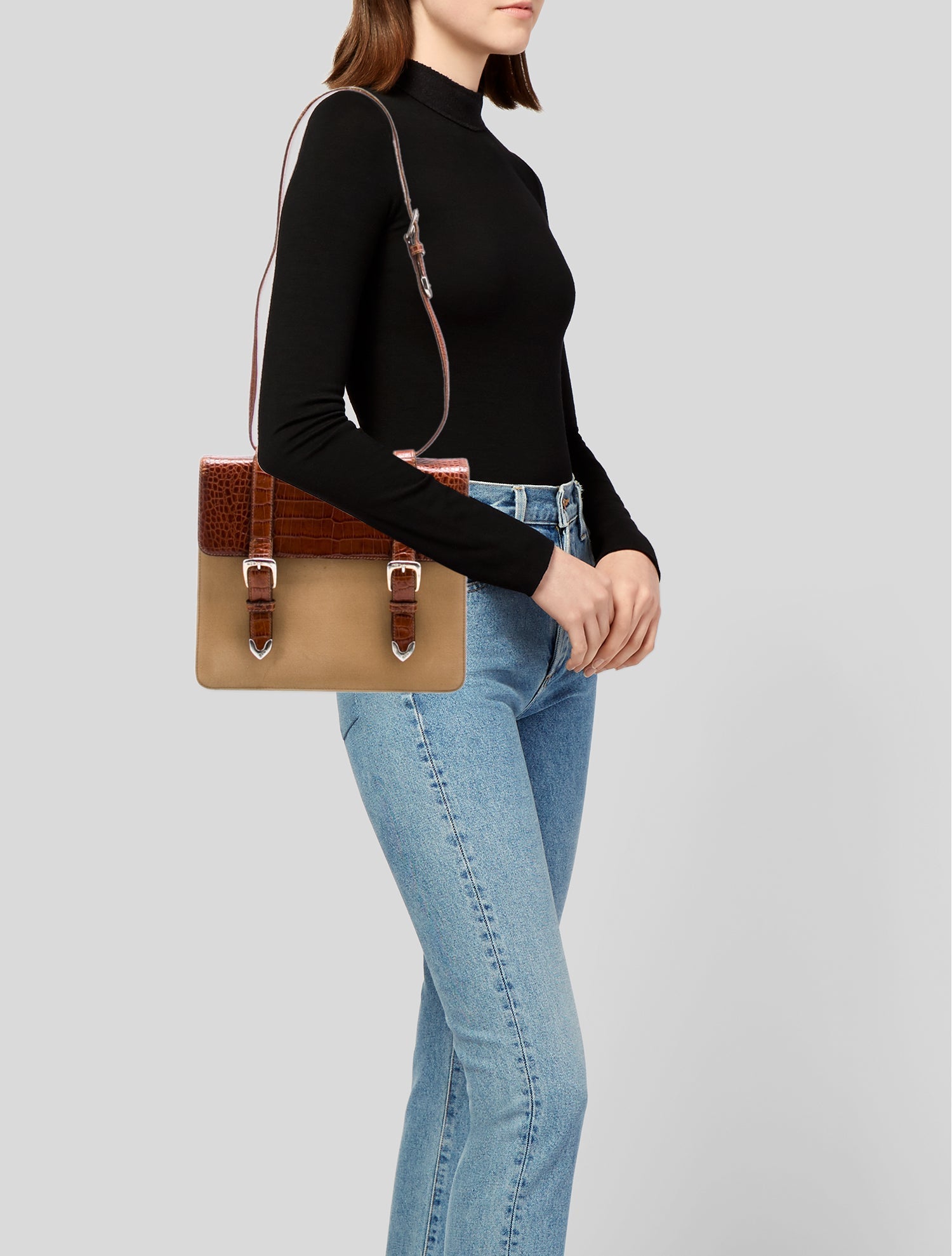 Ralph Lauren Embossed Leather Crossbody Bag