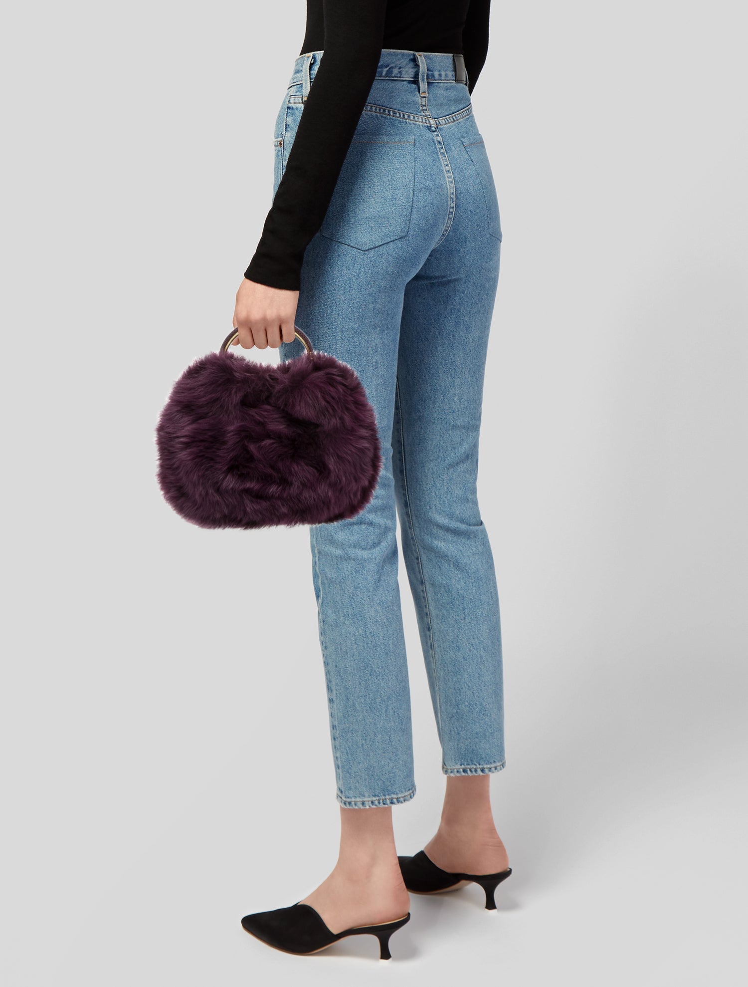 Ralph Lauren Shearling Top Handle Bag